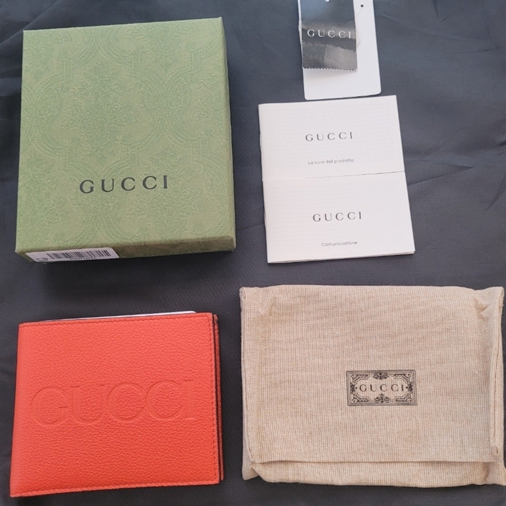 Gucci Orange Wallet with Box